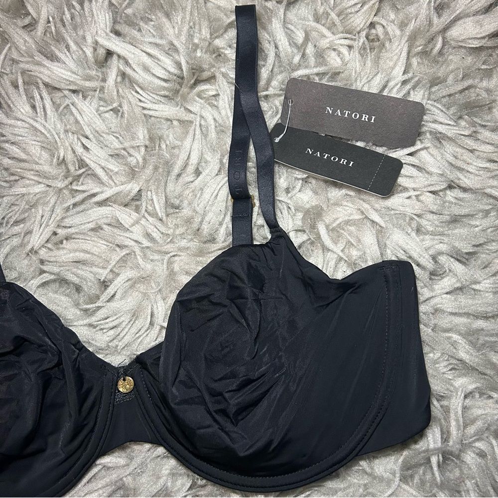 NEW Natori Pure Luxe Balconette black bra size 36D - Picture 5 of 8